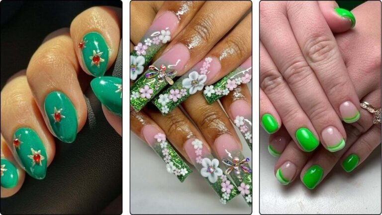 green summer nail design ideas close us image